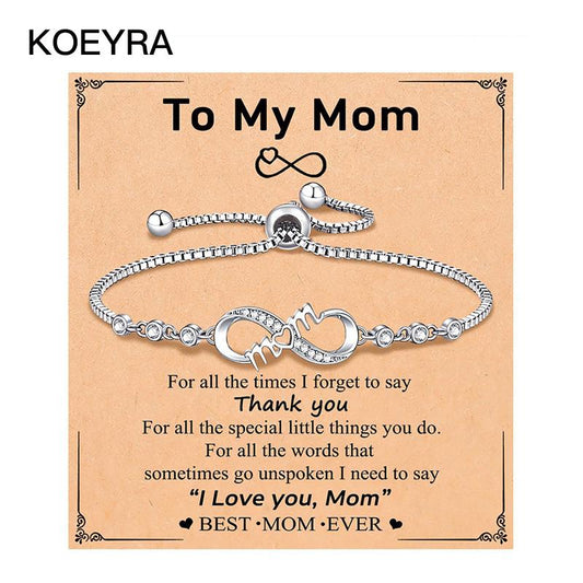 KOEYRA Infinity Love Heart Bracelets for Women Girls Birthday Christmas Valentine'S Day Jewelry Gifts for Mom Daughter with Inspirational Message Card