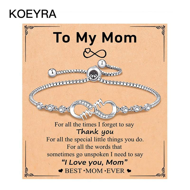 KOEYRA Infinity Love Heart Bracelets for Women Girls Birthday Christmas Valentine'S Day Jewelry Gifts for Mom Daughter with Inspirational Message Card