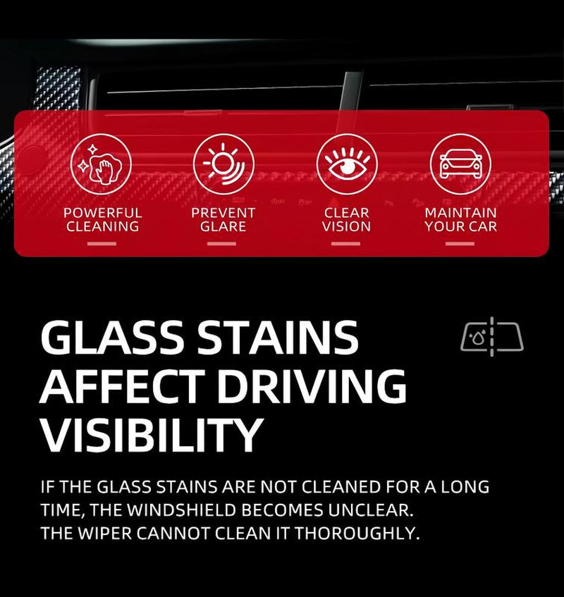 Glass Polish - Remove Oil Film Easily! for Car Windshields, Windows & More. Gets Glass Crystal Clear, Safe & Simple to Use. Perfect for Front Windshields, Side Windows, Building Glass, Bathroom Glass & Household Mirrors. Say Goodbye to Blurry Views!