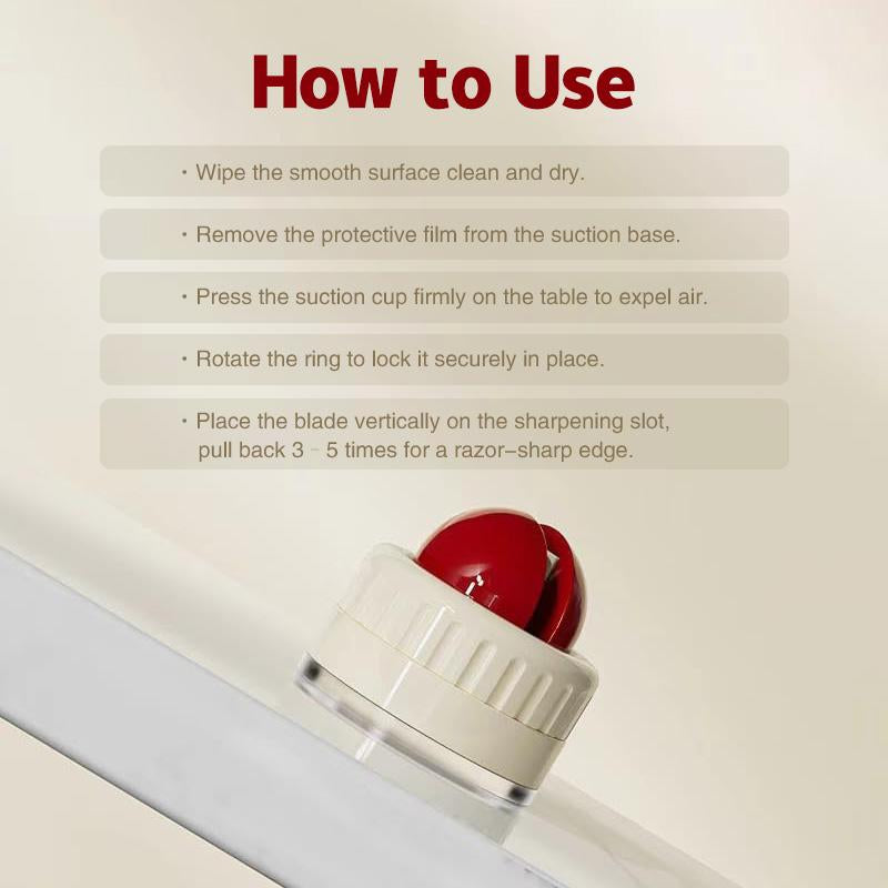 Knife Sharpener | Portable Rapid Knife Sharpener & Kitchen Knife Sharpener (With Suction Base) | for Knives, Scissors, Cleavers & Outdoor Tools | Sharpener (Non-Slip)