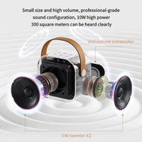 K12 KTV Karaoke Microphone Speaker Wireless Bluetooth Lecture Meeting Voice Box Mini Colorful Lights Audio Long Standby