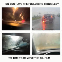Glass Polish - Remove Oil Film Easily! for Car Windshields, Windows & More. Gets Glass Crystal Clear, Safe & Simple to Use. Perfect for Front Windshields, Side Windows, Building Glass, Bathroom Glass & Household Mirrors. Say Goodbye to Blurry Views!