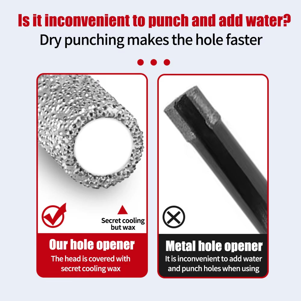 4Pcs 6-12Mm Hexagonal Shank Dry Ceramic Tile Diamond Drill Bit Drilling and Grinding Hole Saw for Marble Granite Vitrified Tile