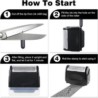 2 Pack-Privacy Protection Security Roller Stamp — Address & Billing Info Blocker, Home & Office Mailing Essentials 100M Long-Lasting Roll