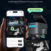 LAMTTO 4G LTE Security Camera- Real-Time Remote Viewing on Phone, Human & Radar Detection, 24/7 Live GPS Tracking & Dual-Channel with Rear Camera IR Night Vision,Obd Powered with Built-In SIM (AT&T)