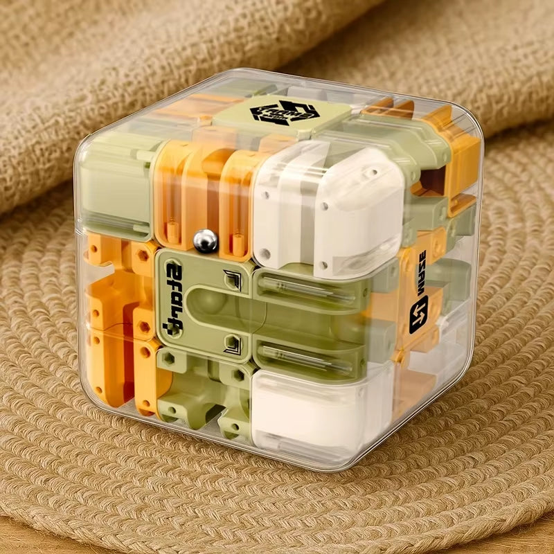 3X3 3D Puzzle Maze Game Six-Sided Transparent Maze Magic Cube Puzzle Speed Cubes Maze Toys for Kids,Children'S Educational Toys