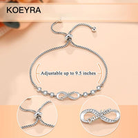 KOEYRA Infinity Love Heart Bracelets for Women Girls Birthday Christmas Valentine'S Day Jewelry Gifts for Mom Daughter with Inspirational Message Card
