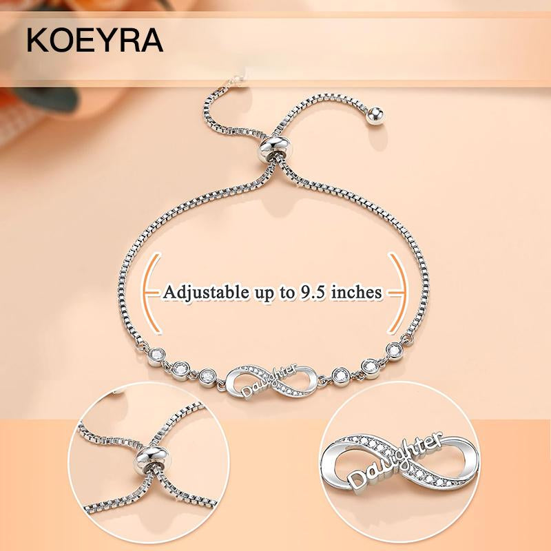 KOEYRA Infinity Love Heart Bracelets for Women Girls Birthday Christmas Valentine'S Day Jewelry Gifts for Mom Daughter with Inspirational Message Card
