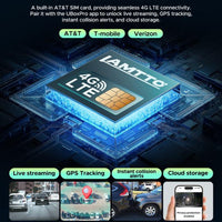 LAMTTO 4G LTE Security Camera- Real-Time Remote Viewing on Phone, Human & Radar Detection, 24/7 Live GPS Tracking & Dual-Channel with Rear Camera IR Night Vision,Obd Powered with Built-In SIM (AT&T)