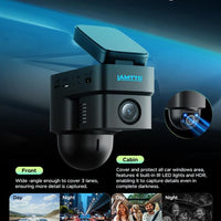 LAMTTO 4G LTE Security Camera- Real-Time Remote Viewing on Phone, Human & Radar Detection, 24/7 Live GPS Tracking & Dual-Channel with Rear Camera IR Night Vision,Obd Powered with Built-In SIM (AT&T)