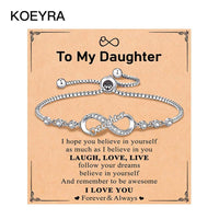 KOEYRA Infinity Love Heart Bracelets for Women Girls Birthday Christmas Valentine'S Day Jewelry Gifts for Mom Daughter with Inspirational Message Card