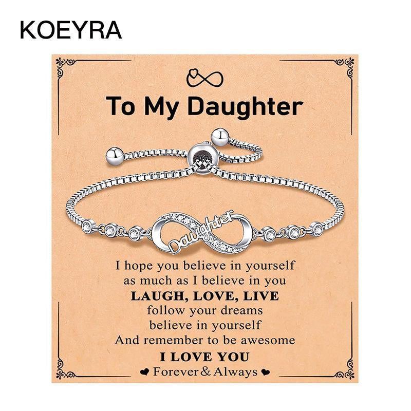 KOEYRA Infinity Love Heart Bracelets for Women Girls Birthday Christmas Valentine'S Day Jewelry Gifts for Mom Daughter with Inspirational Message Card