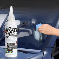 Glass Polish - Remove Oil Film Easily! for Car Windshields, Windows & More. Gets Glass Crystal Clear, Safe & Simple to Use. Perfect for Front Windshields, Side Windows, Building Glass, Bathroom Glass & Household Mirrors. Say Goodbye to Blurry Views!