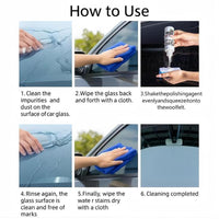 Glass Polish - Remove Oil Film Easily! for Car Windshields, Windows & More. Gets Glass Crystal Clear, Safe & Simple to Use. Perfect for Front Windshields, Side Windows, Building Glass, Bathroom Glass & Household Mirrors. Say Goodbye to Blurry Views!