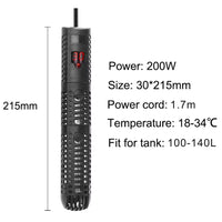 Aquarium Submersible Heater Fish Tank 50-500W LCD Display Digital Adjustable Water Heating Rod Constant Temperature Control