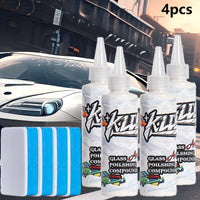 Glass Polish - Remove Oil Film Easily! for Car Windshields, Windows & More. Gets Glass Crystal Clear, Safe & Simple to Use. Perfect for Front Windshields, Side Windows, Building Glass, Bathroom Glass & Household Mirrors. Say Goodbye to Blurry Views!