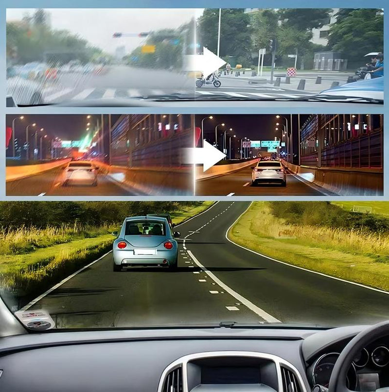 Glass Polish - Remove Oil Film Easily! for Car Windshields, Windows & More. Gets Glass Crystal Clear, Safe & Simple to Use. Perfect for Front Windshields, Side Windows, Building Glass, Bathroom Glass & Household Mirrors. Say Goodbye to Blurry Views!