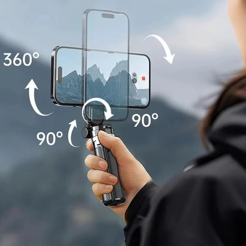 4-In-1 Multifunctional Magnetic Mini Selfie Stick with 360° Rotation Wireless Bluetooth Control Magnetic Phone Holder