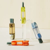 Infant Feeding Bottle Brush Cartoon Cup Lid Multi-Use Cleaning Brush 4XBC