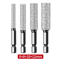 4Pcs 6-12Mm Hexagonal Shank Dry Ceramic Tile Diamond Drill Bit Drilling and Grinding Hole Saw for Marble Granite Vitrified Tile