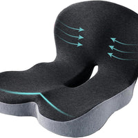 Memory Foam Seat Cushion W/Lumbar Support Pillow for Back & Sciatica Pain Relief