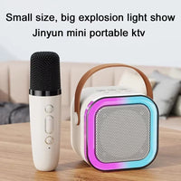 K12 KTV Karaoke Microphone Speaker Wireless Bluetooth Lecture Meeting Voice Box Mini Colorful Lights Audio Long Standby