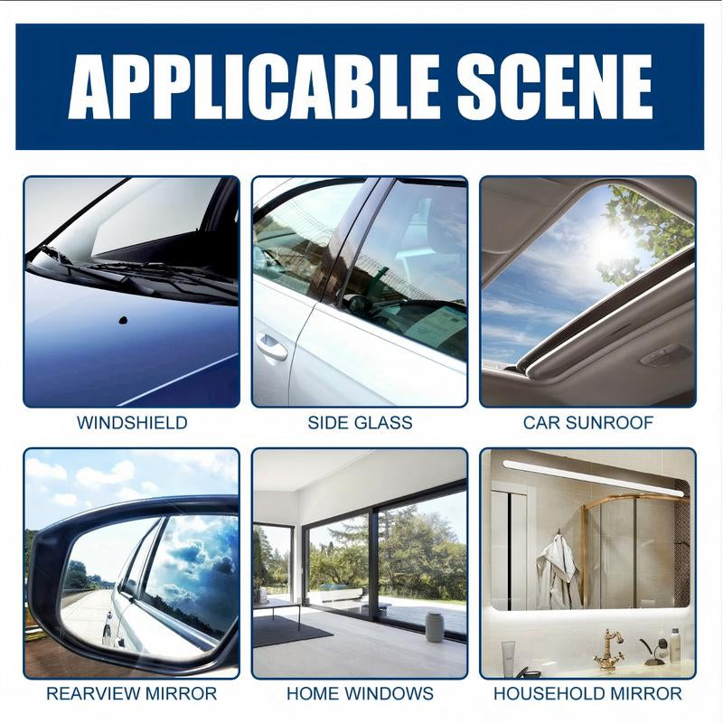 Glass Polish - Remove Oil Film Easily! for Car Windshields, Windows & More. Gets Glass Crystal Clear, Safe & Simple to Use. Perfect for Front Windshields, Side Windows, Building Glass, Bathroom Glass & Household Mirrors. Say Goodbye to Blurry Views!