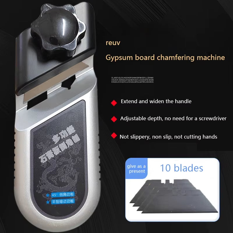 Woodworking Gypsum Board Planer Tool Flat Chamfer Bevel Double Groove 45° Plane Drywall Edge Chamfer Hand Plasterboard Cutter