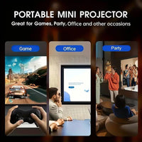 XBJ Mini Portable Projector with Wifi and BT5, 4K Support.Auto Keystone Adjustment, Pneumatic Mouse Remotecontrol for Outdoor/Bedroom Audio Watch