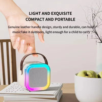 K12 KTV Karaoke Microphone Speaker Wireless Bluetooth Lecture Meeting Voice Box Mini Colorful Lights Audio Long Standby