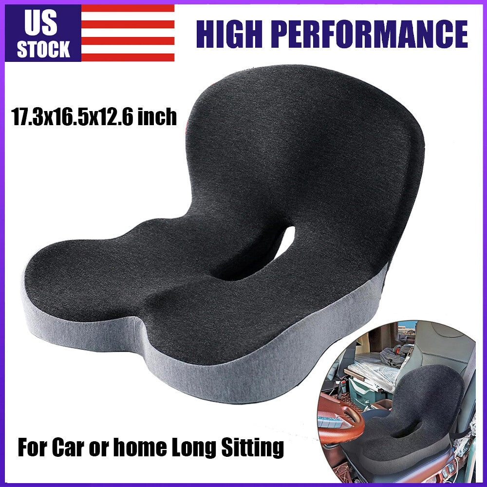 Memory Foam Seat Cushion W/Lumbar Support Pillow for Back & Sciatica Pain Relief