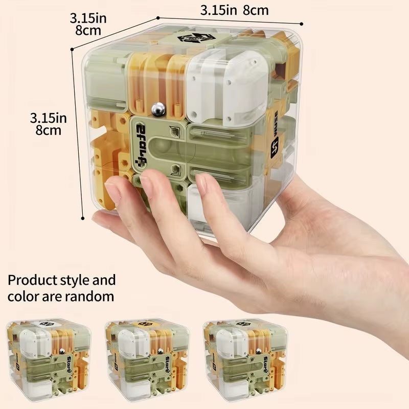 3X3 3D Puzzle Maze Game Six-Sided Transparent Maze Magic Cube Puzzle Speed Cubes Maze Toys for Kids,Children'S Educational Toys