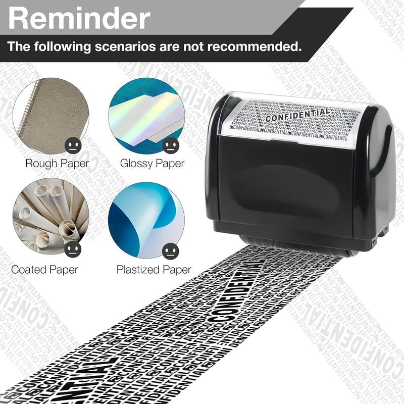 2 Pack-Privacy Protection Security Roller Stamp — Address & Billing Info Blocker, Home & Office Mailing Essentials 100M Long-Lasting Roll