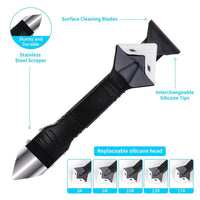 11Pcs Silicone Caulking Tools 3 In1 Grout Removal Tool(Stainless Steelhead)&Grout Remove Scraper, Caulk Remover for Kitchen/Bathroom/Window