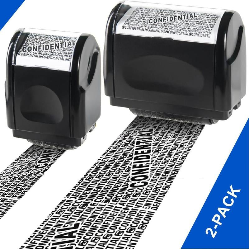 2 Pack-Privacy Protection Security Roller Stamp — Address & Billing Info Blocker, Home & Office Mailing Essentials 100M Long-Lasting Roll
