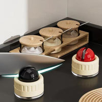 Knife Sharpener | Portable Rapid Knife Sharpener & Kitchen Knife Sharpener (With Suction Base) | for Knives, Scissors, Cleavers & Outdoor Tools | Sharpener (Non-Slip)