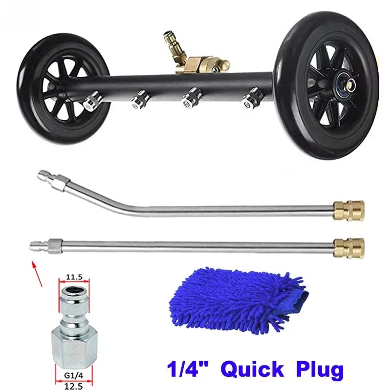 Dual-Function Undercarriage Pressure Washer Cleaner Power Washer under Car Water Broom for Karcher&1/4 Quick-Plug