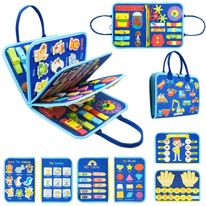 Montessori Busy Board for Toddlers Sensory Toy Preschool Learning Educational Travel Activities for Toddlers Fine Motor Skills