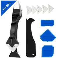 11Pcs Silicone Caulking Tools 3 In1 Grout Removal Tool(Stainless Steelhead)&Grout Remove Scraper, Caulk Remover for Kitchen/Bathroom/Window