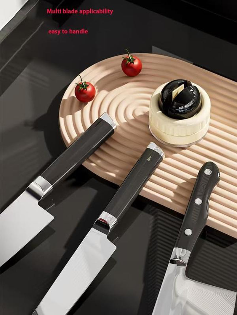 Knife Sharpener | Portable Rapid Knife Sharpener & Kitchen Knife Sharpener (With Suction Base) | for Knives, Scissors, Cleavers & Outdoor Tools | Sharpener (Non-Slip)