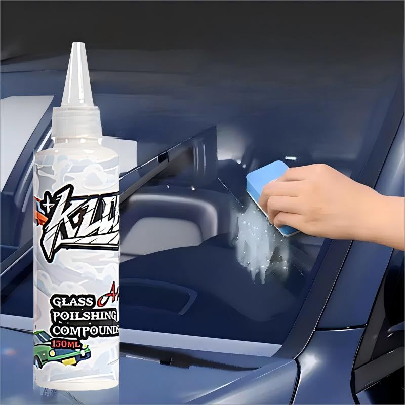 Glass Polish - Remove Oil Film Easily! for Car Windshields, Windows & More. Gets Glass Crystal Clear, Safe & Simple to Use. Perfect for Front Windshields, Side Windows, Building Glass, Bathroom Glass & Household Mirrors. Say Goodbye to Blurry Views!