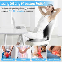 Memory Foam Seat Cushion W/Lumbar Support Pillow for Back & Sciatica Pain Relief