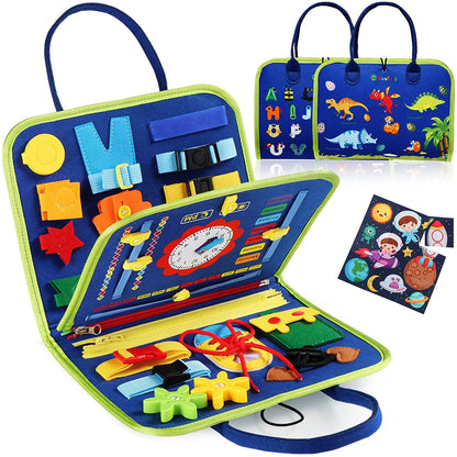 Montessori Busy Board for Toddlers Sensory Toy Preschool Learning Educational Travel Activities for Toddlers Fine Motor Skills