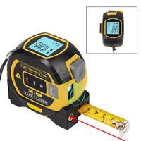 3 in 1 Distance Meter Tape Measure Ruler Laser Rangefinder Building Measurement Device 5M LCD Display with Backlight