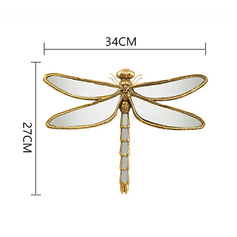 1PC Retro Resin Insect Wing Butterfly Dragonfly Pendant Living Room TV Background Mirror Wall Hanging Ornaments