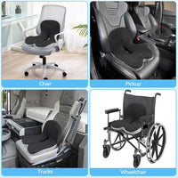 Memory Foam Seat Cushion W/Lumbar Support Pillow for Back & Sciatica Pain Relief